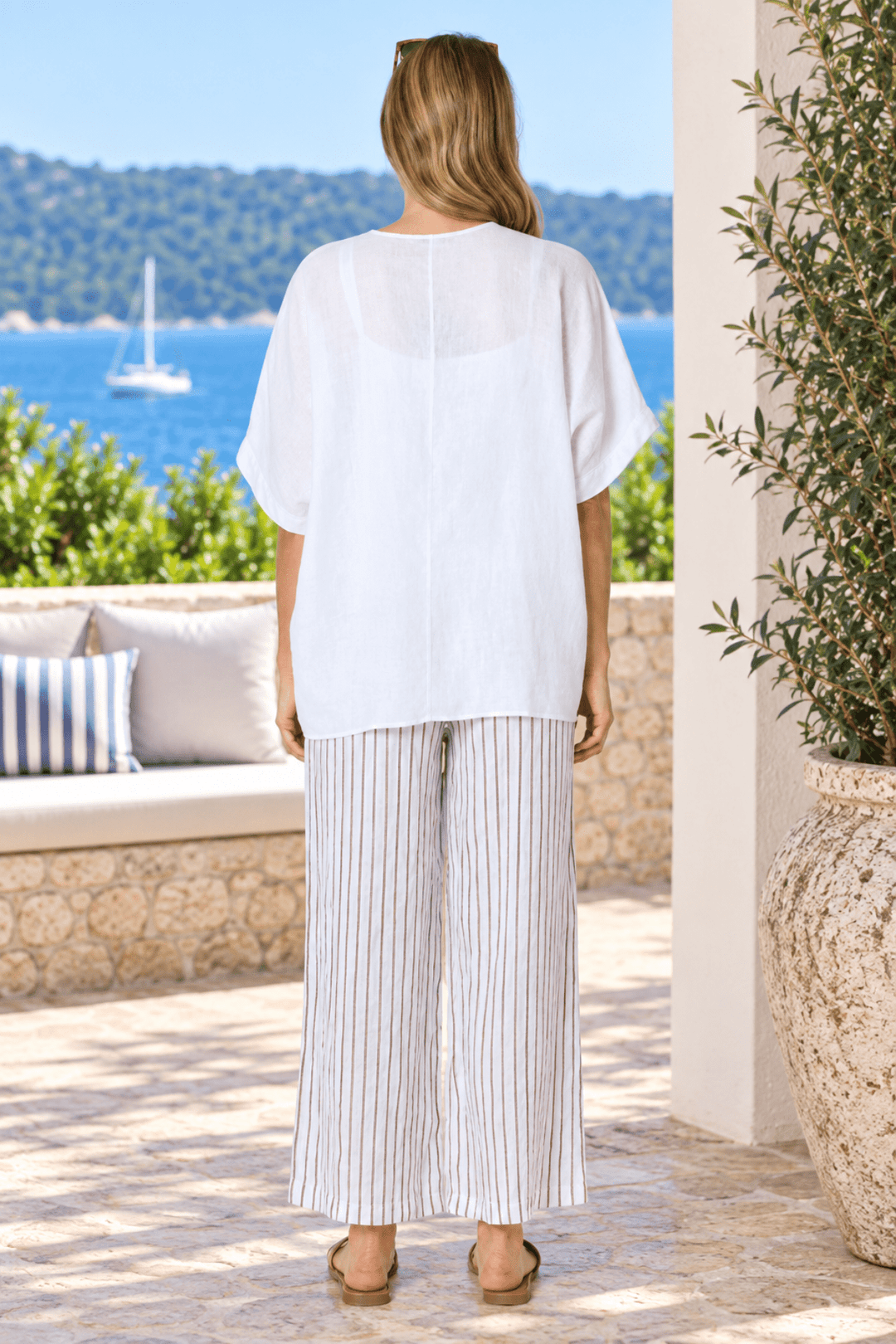 Haven Stripe Pant - White - HV28 - Pizazz BoutiqueHammock & Vine