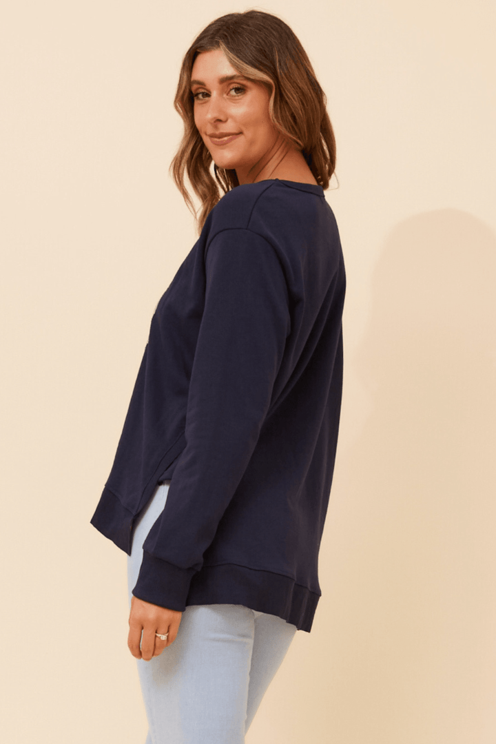 Hudson Sweater - Navy - CK40 - Pizazz BoutiqueCaroline Morgan