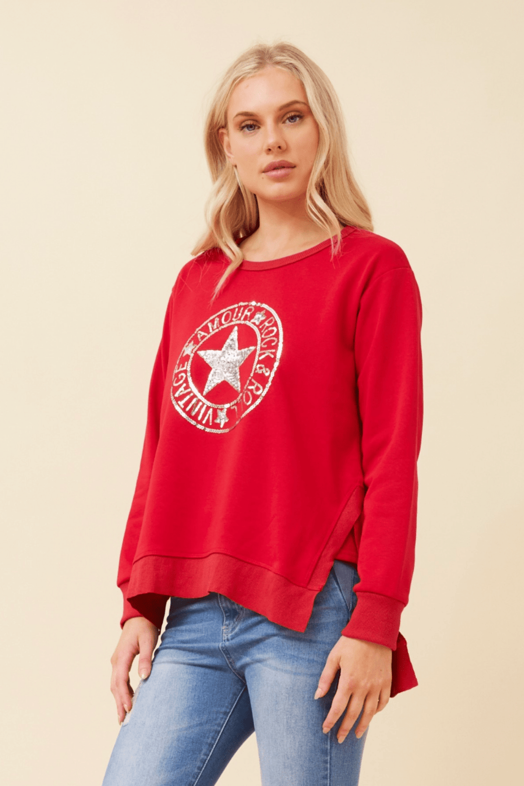 Hudson Sweater - Red - CK40 - Pizazz BoutiqueCaroline Morgan