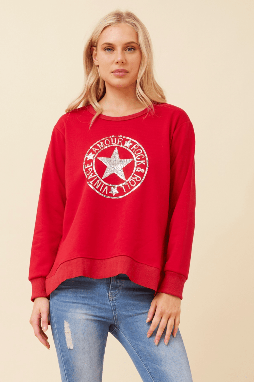 Hudson Sweater - Red - CK40 - Pizazz BoutiqueCaroline Morgan