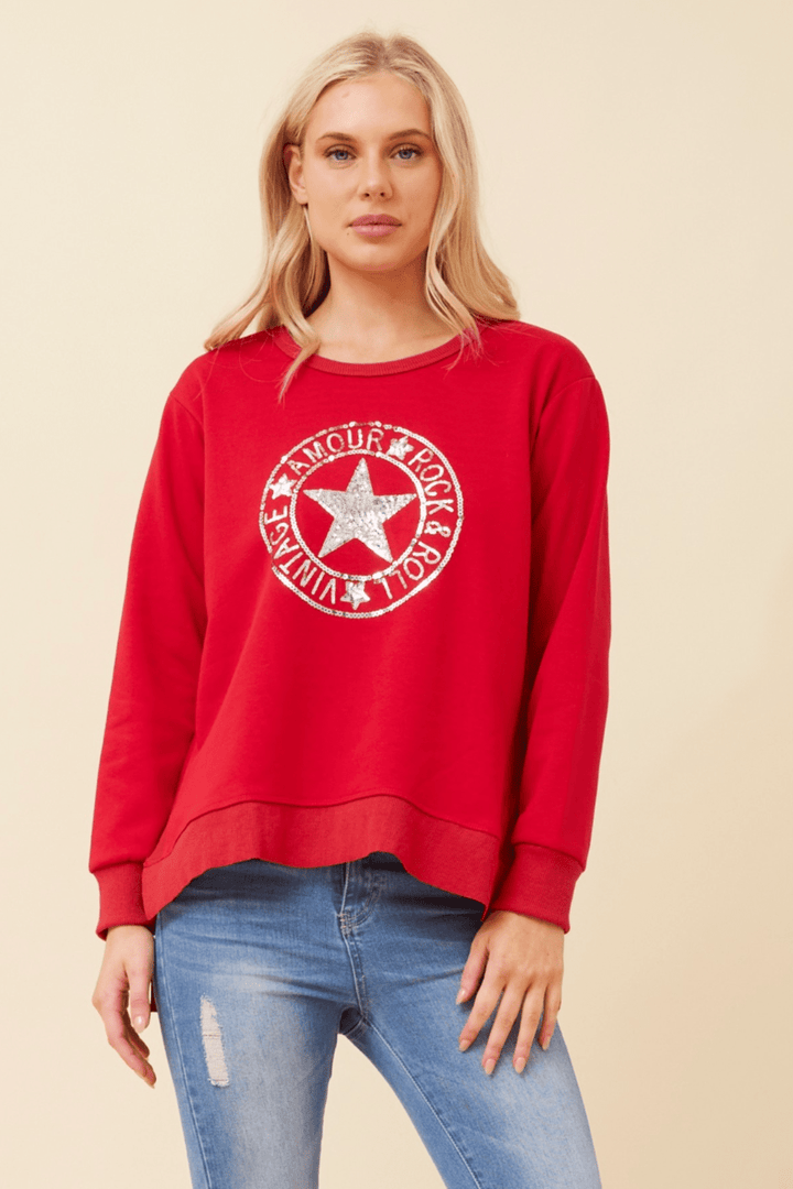 Hudson Sweater - Red - CK40 - Pizazz BoutiqueCaroline Morgan