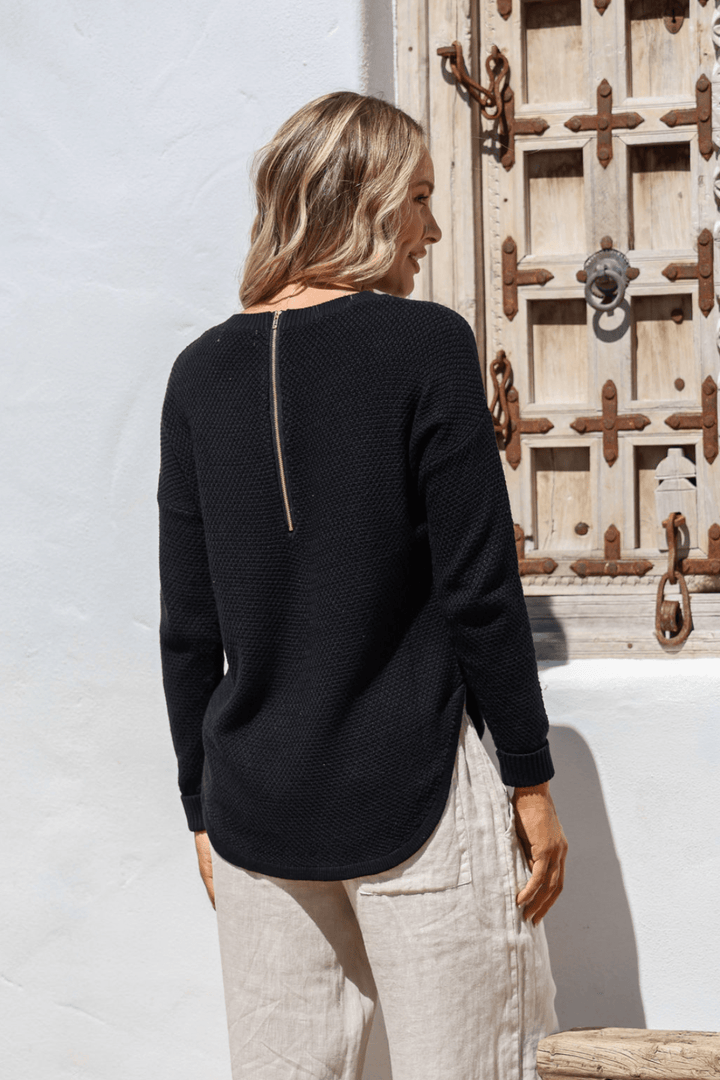 I'm Famous Zip Knit - Black - SN15 - Pizazz BoutiqueSilence & Noise