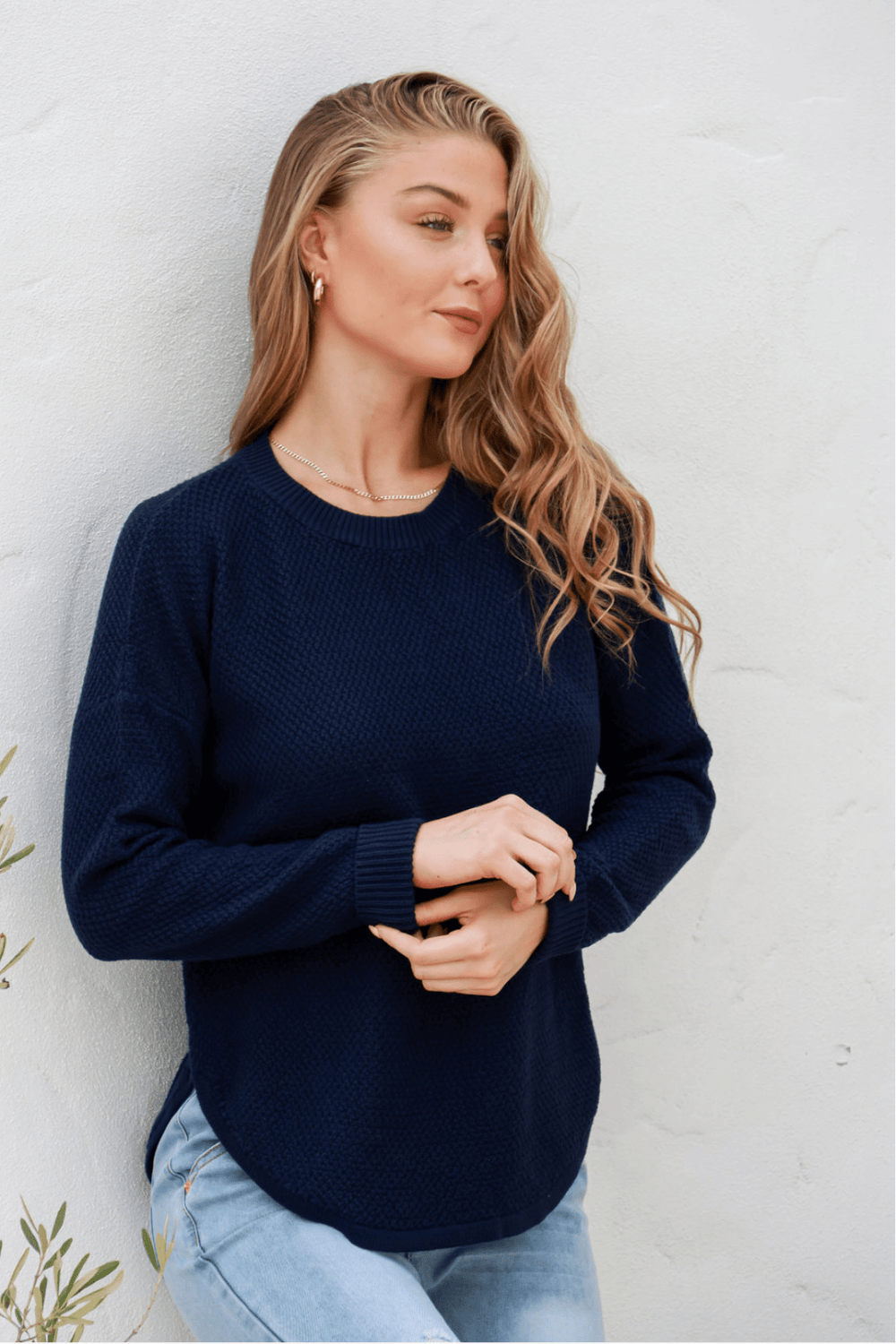I'm Famous Zip Knit - Navy - SN15 - Pizazz BoutiqueSilence & Noise