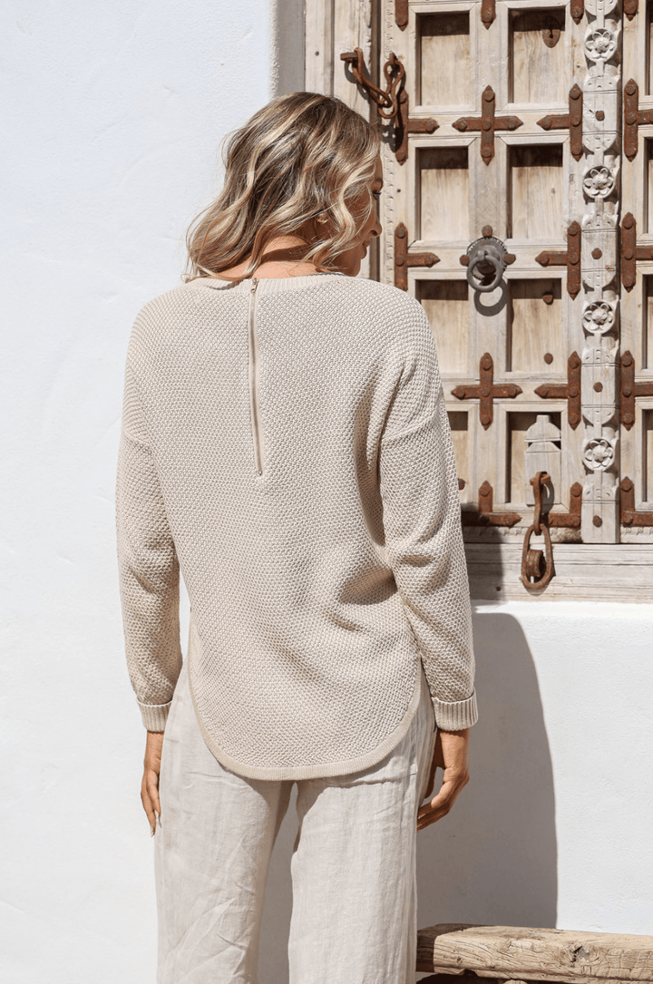 I'm Famous Zip Knit - Sand - SN15 - Pizazz BoutiqueSilence & Noise