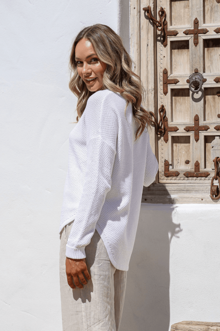 I'm Famous Zip Knit - White - SN15 - Pizazz BoutiqueSilence & Noise