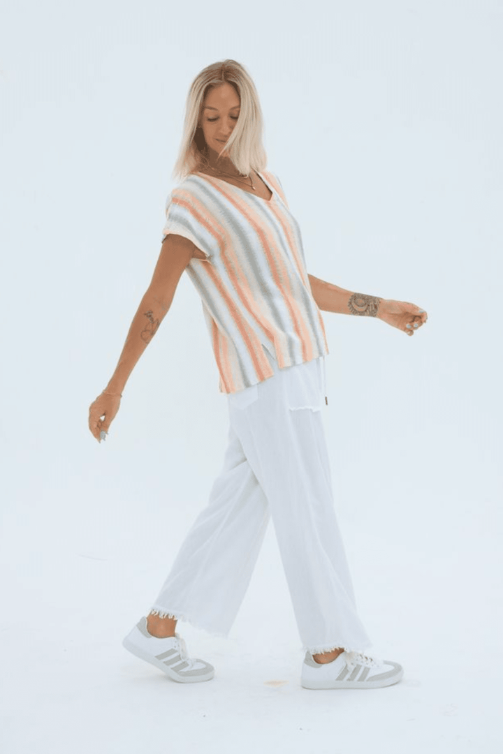 Indra Top - Multi Stripe - CB67 - Pizazz BoutiqueCarbon The Label