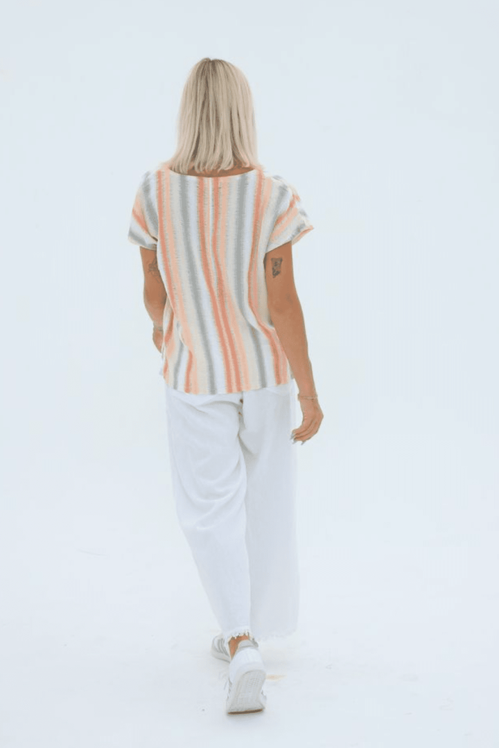 Indra Top - Multi Stripe - CB67 - Pizazz BoutiqueCarbon The Label