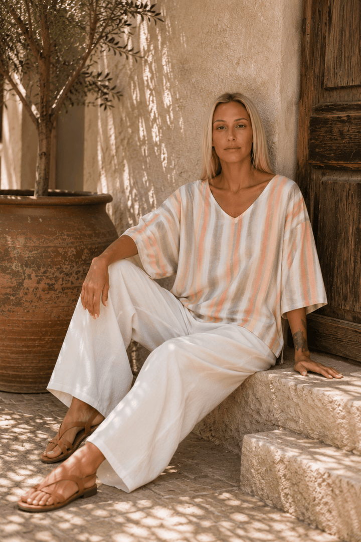 Indra V-Neck Top - CB90 - Pizazz BoutiqueCarbon The Label