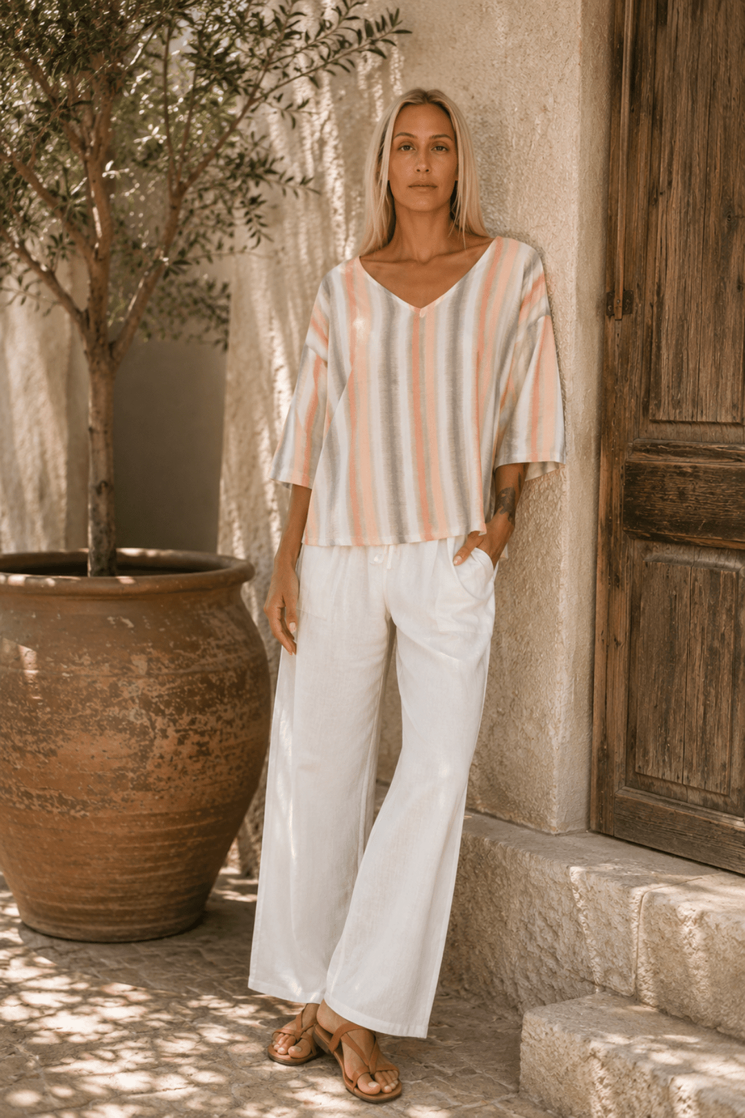 Indra V-Neck Top - CB90 - Pizazz BoutiqueCarbon The Label
