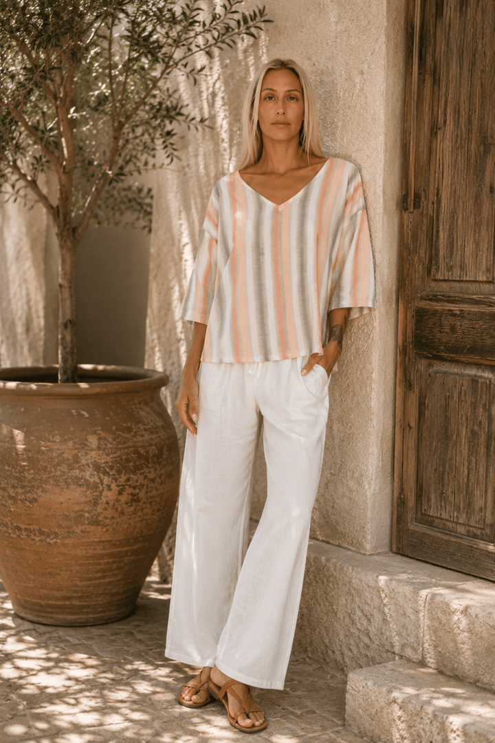 Indra V-Neck Top - CB90 - Pizazz BoutiqueCarbon The Label