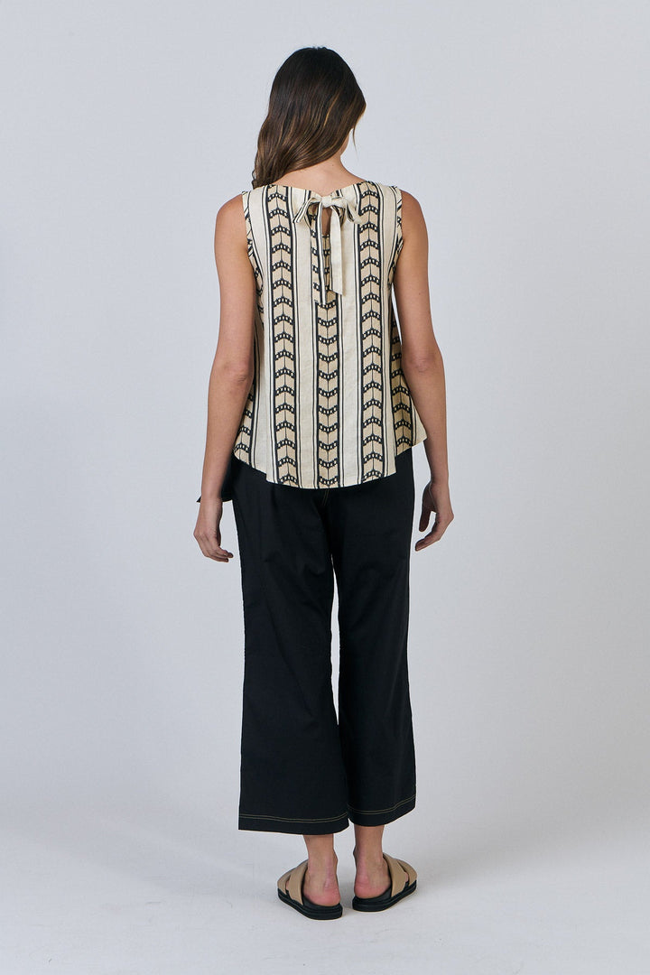 Isla Linen Top - Chevron - OJ1 - Pizazz BoutiqueNaturals By O & J