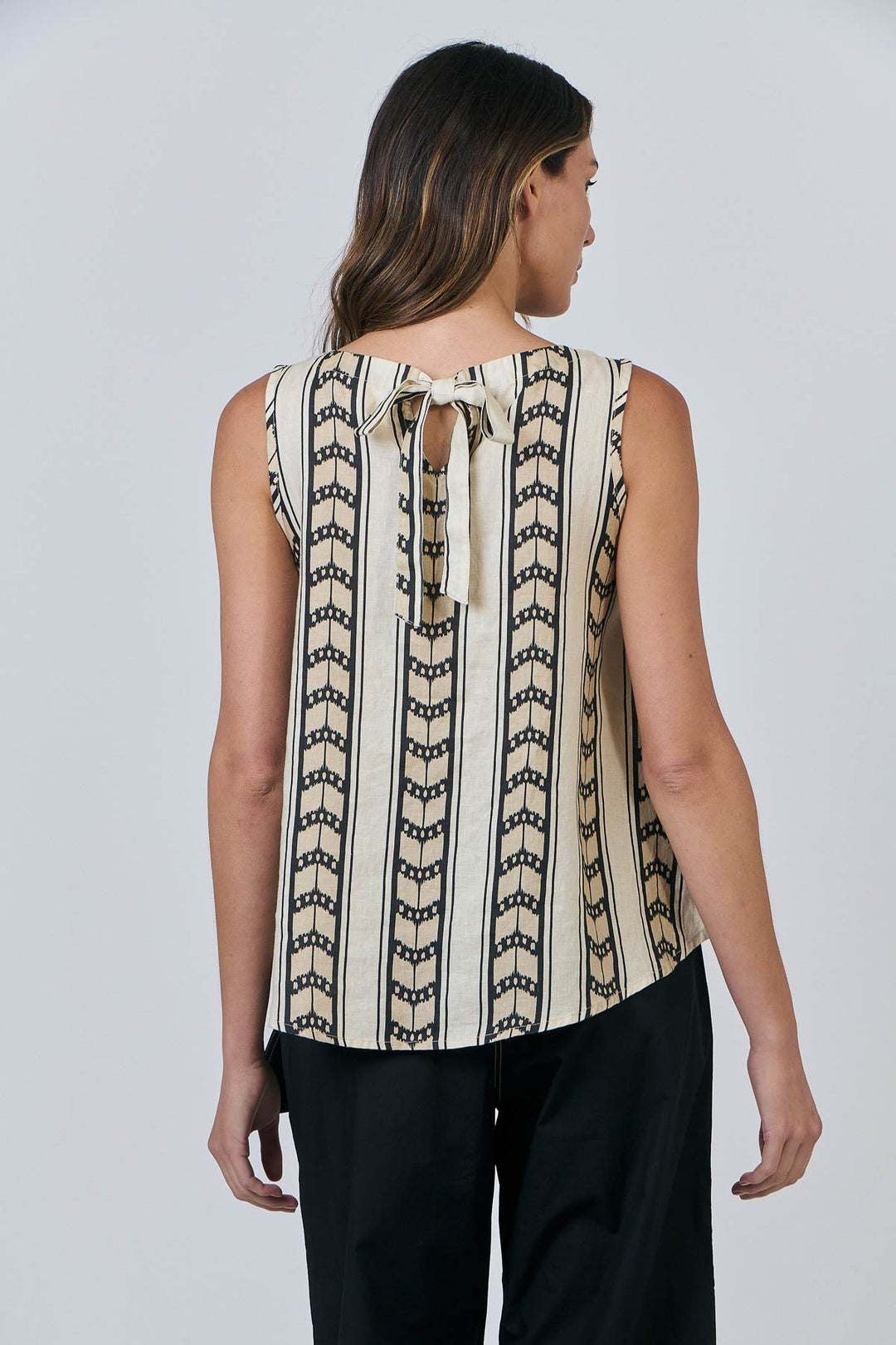 Isla Linen Top - Chevron - OJ1 - Pizazz BoutiqueNaturals By O & J