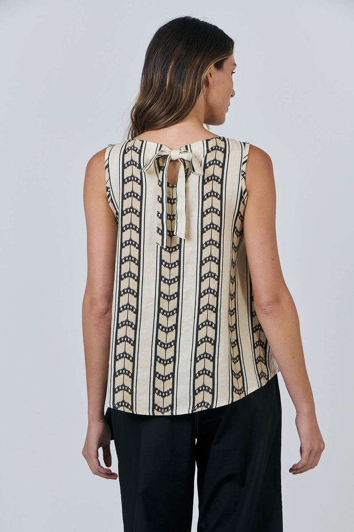 Isla Linen Top - Chevron - OJ1 - Pizazz BoutiqueNaturals By O & J