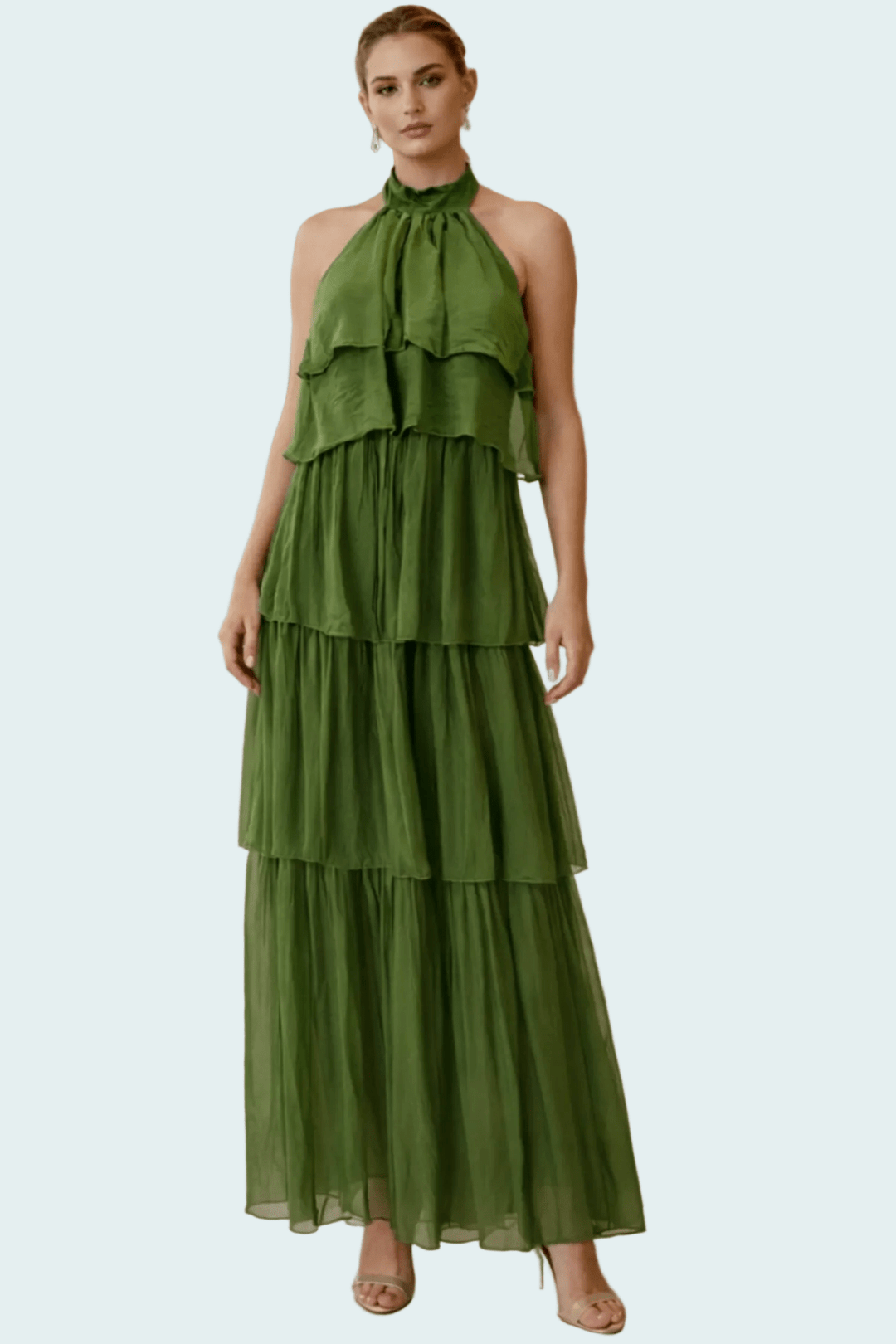 Italian Halter Dress - Dark Green - An15 - Pizazz BoutiqueVera May