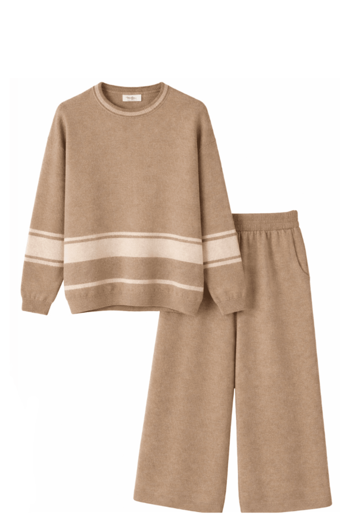 Italian Knitted Jogger Set - Khaki - An2 - Pizazz BoutiqueVera May