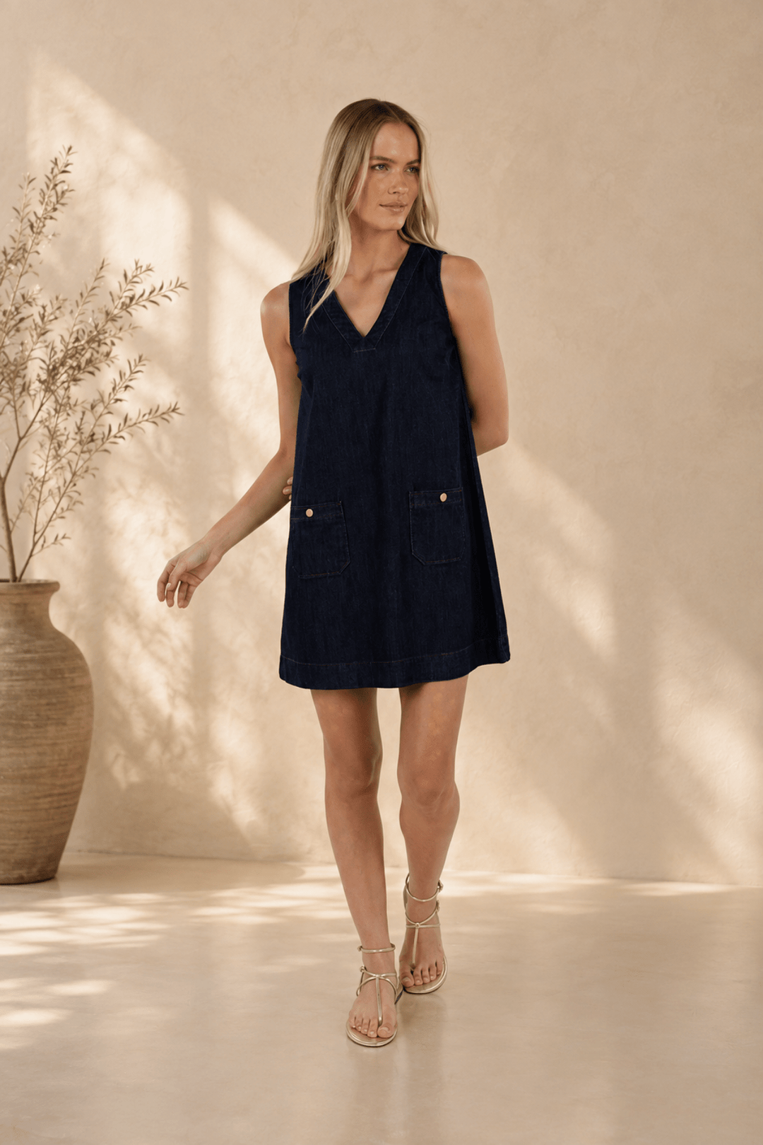 Ivy Denim Shift Dress - Dark Blue - HM21 - Pizazz BoutiqueHumidity