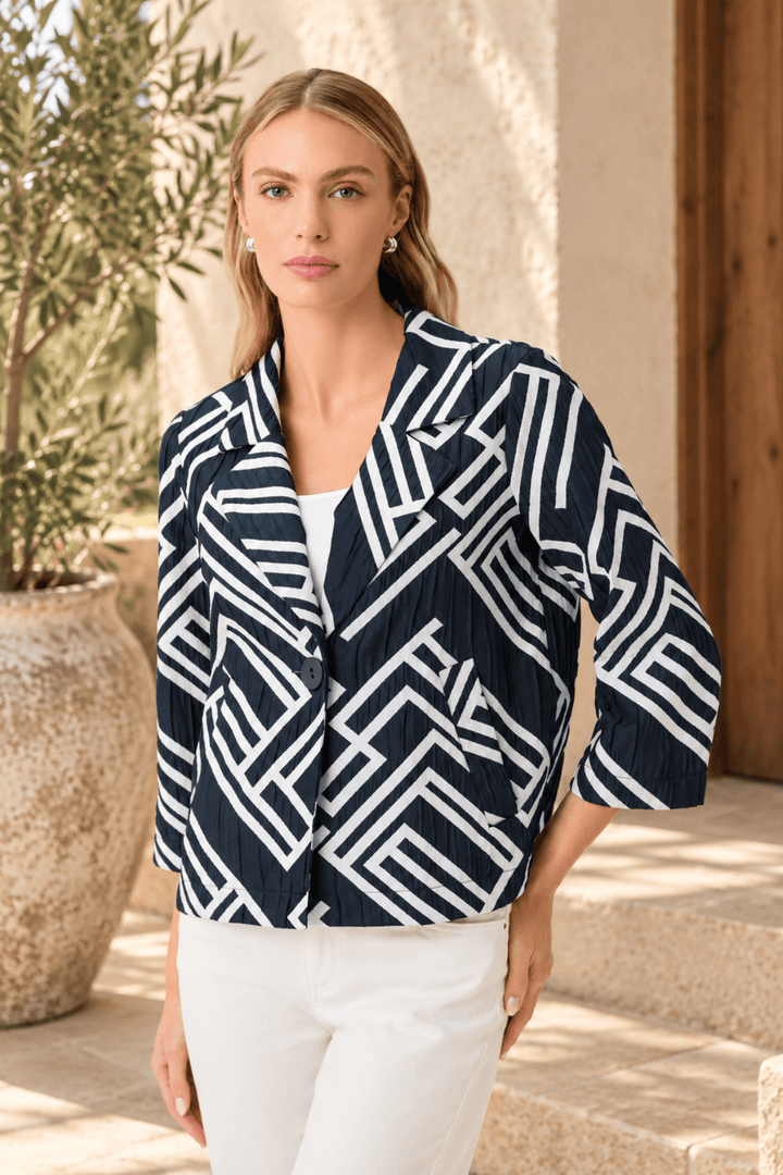 Jacquard Boxy Jacket - Pizazz BoutiqueJoseph Ribkoff