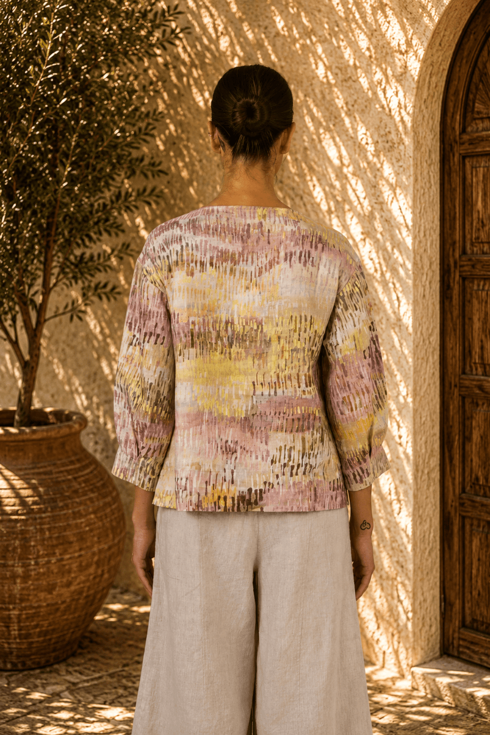 Jardin Linen Blouse - OJ5 - Pizazz BoutiqueNaturals By O & J