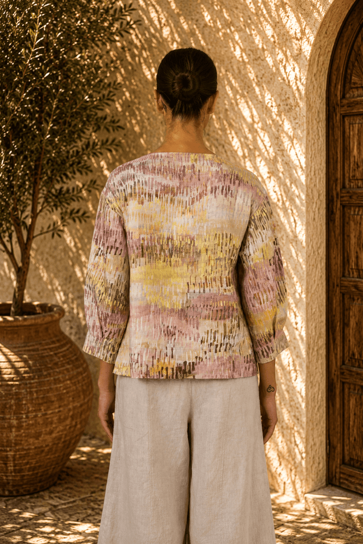 Jardin Linen Blouse - OJ5 - Pizazz BoutiqueNaturals By O & J