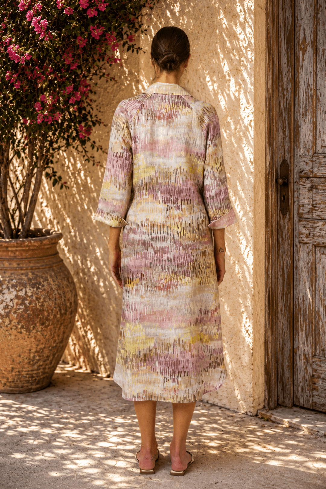 Jardin Linen Midi Dress - OJ95 - Pizazz BoutiqueNaturals By O & J