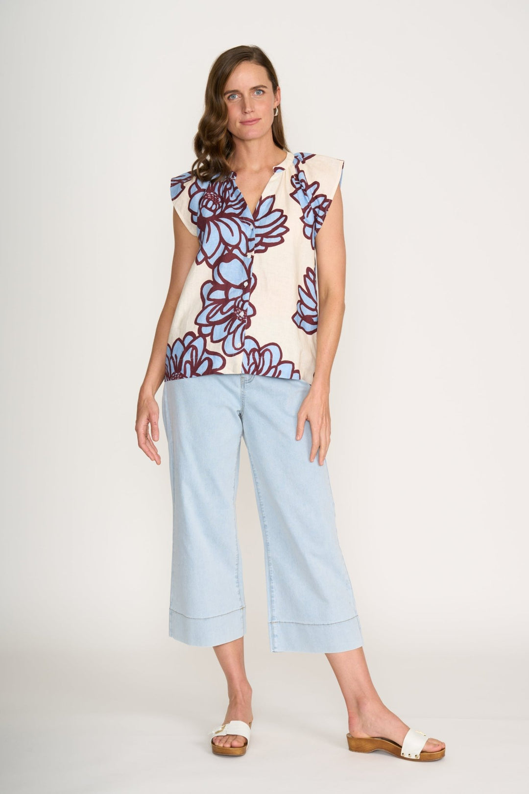 Jean Queen Crop - Blue Wash - F19 - Pizazz BoutiqueFoil