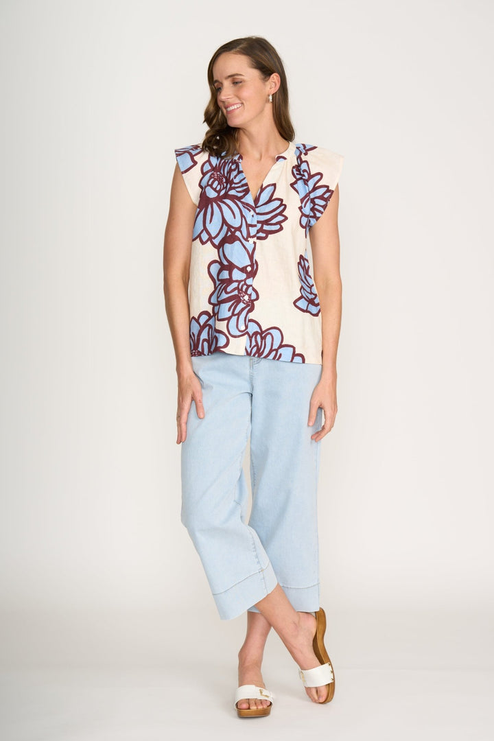 Jean Queen Crop - Blue Wash - F19 - Pizazz BoutiqueFoil