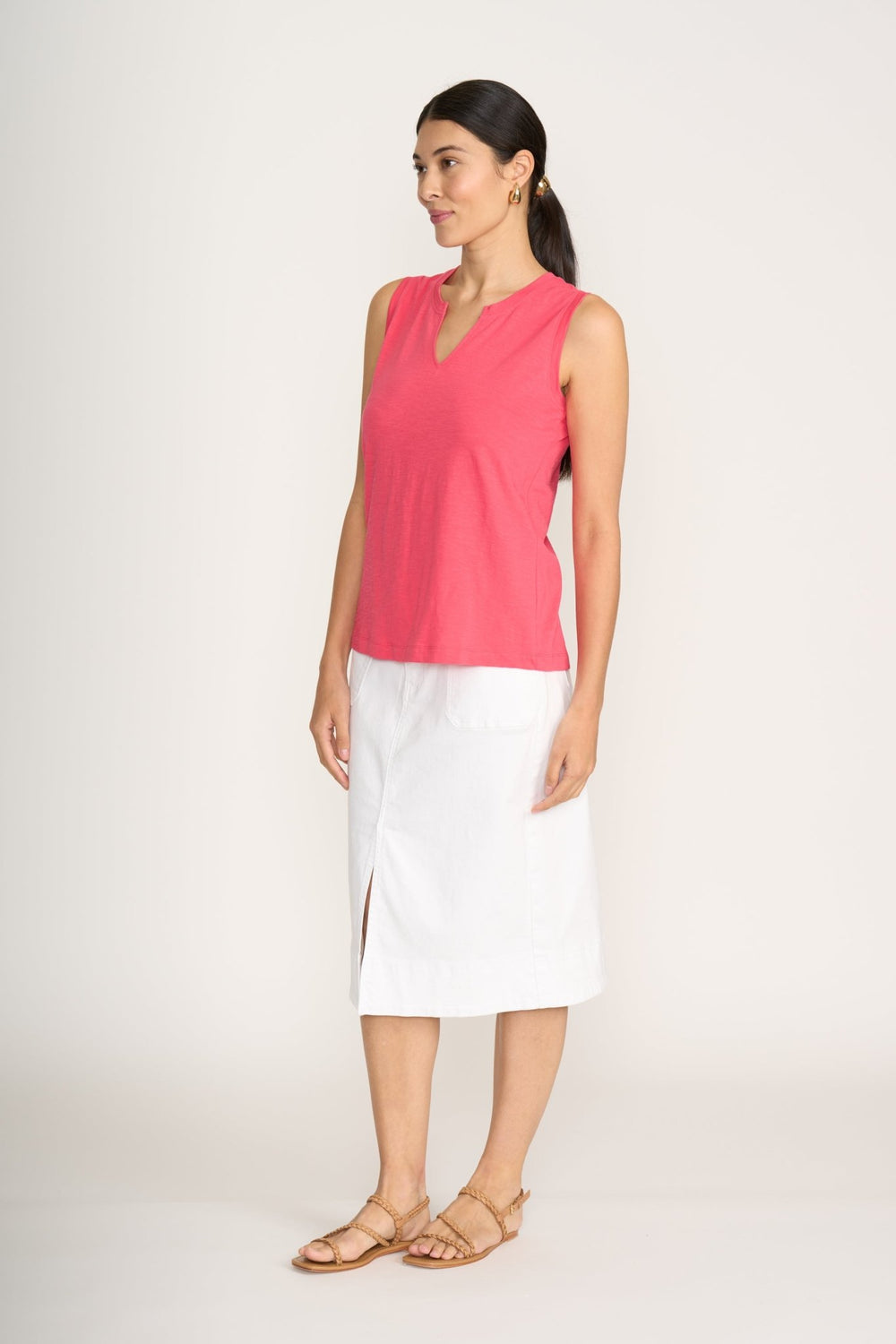 Jean Queen Skirt - White - F19 - Pizazz BoutiqueFoil