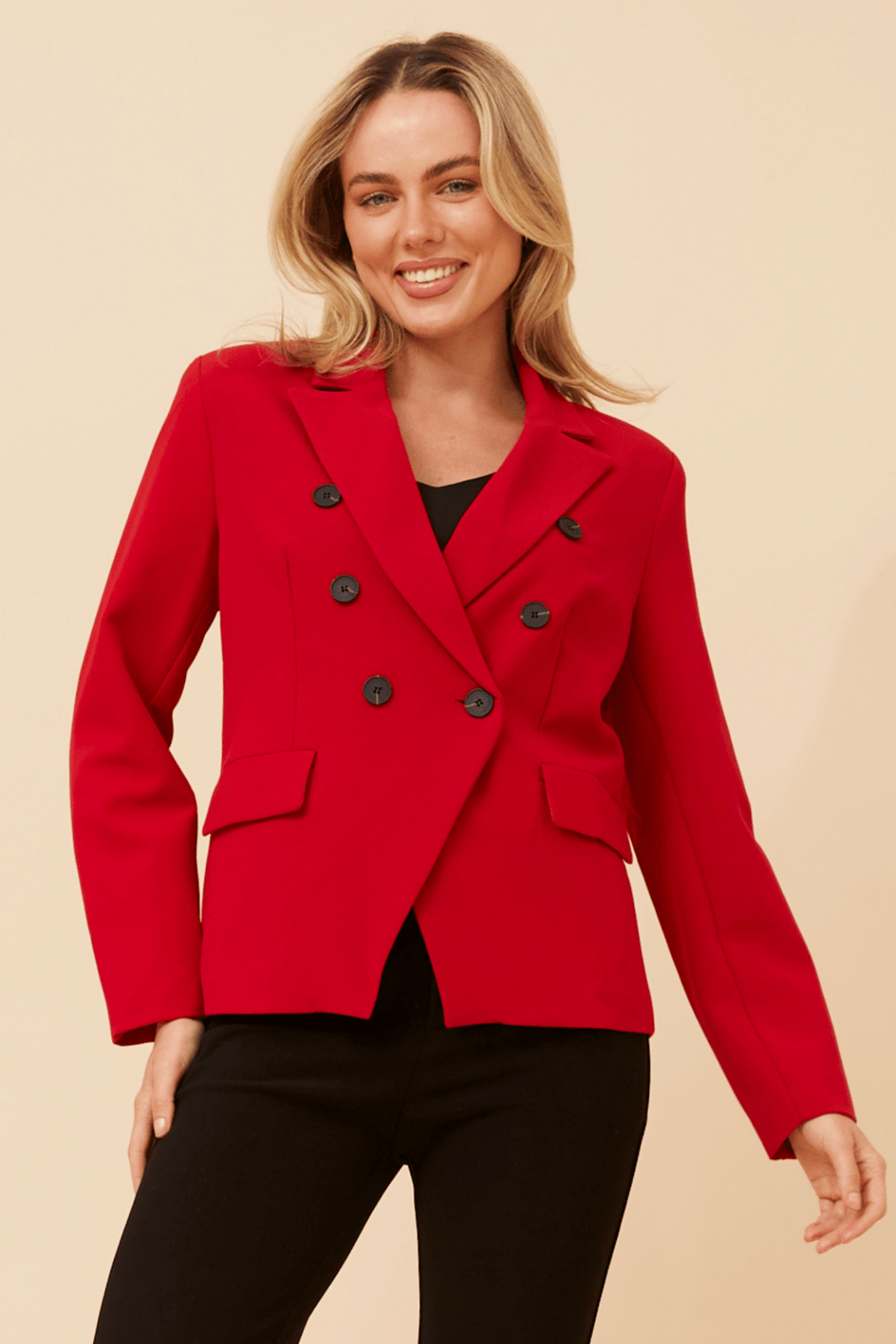 Jenett Blazer - Red - CK31 - Pizazz BoutiqueCaroline Morgan