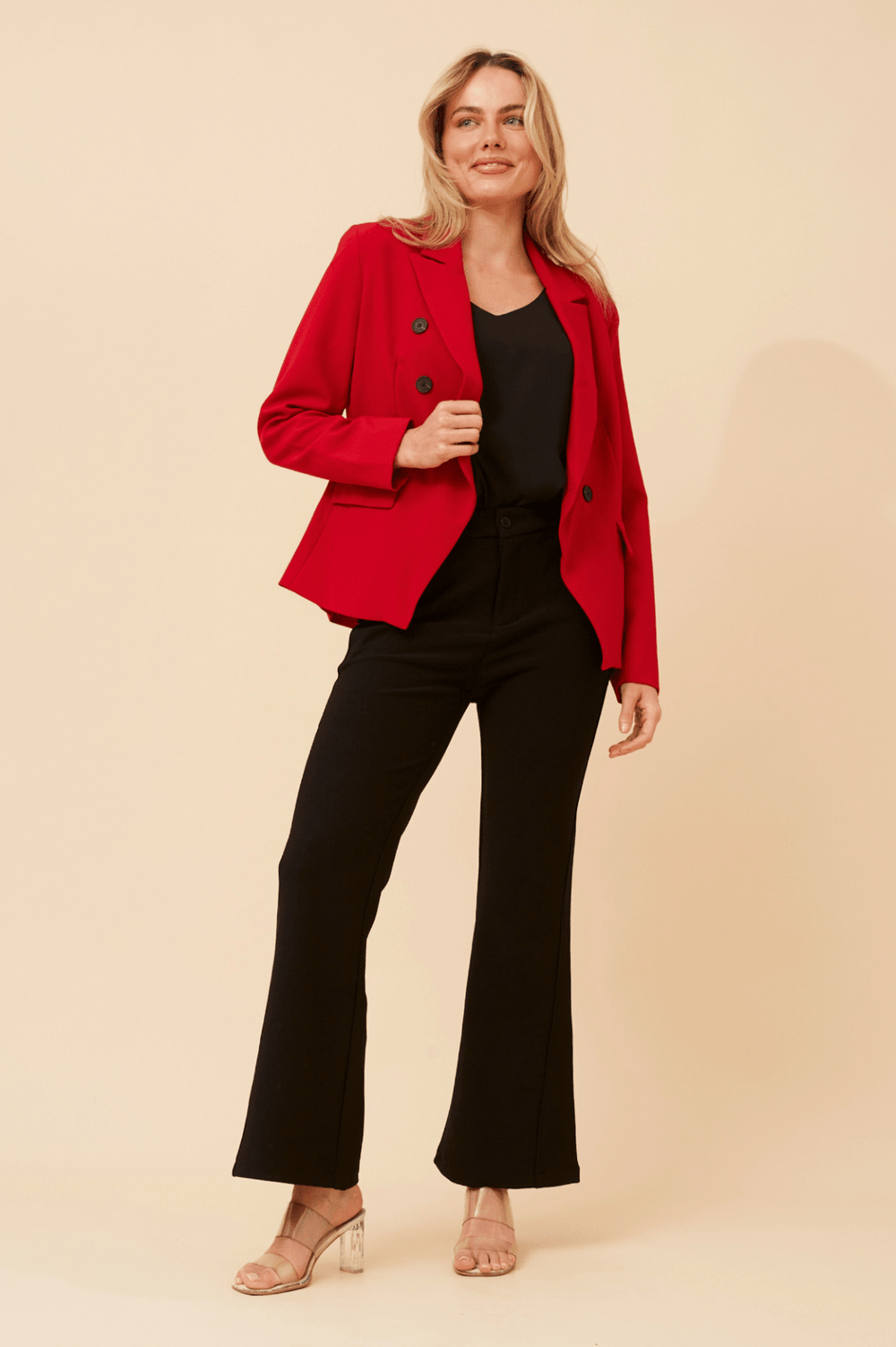 Jenett Blazer - Red - CK31 - Pizazz BoutiqueCaroline Morgan