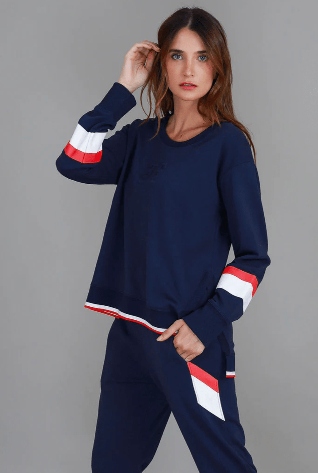 Jorja 3S Banded Sweater - Navy - RD8 - Pizazz Boutique3RD STORY