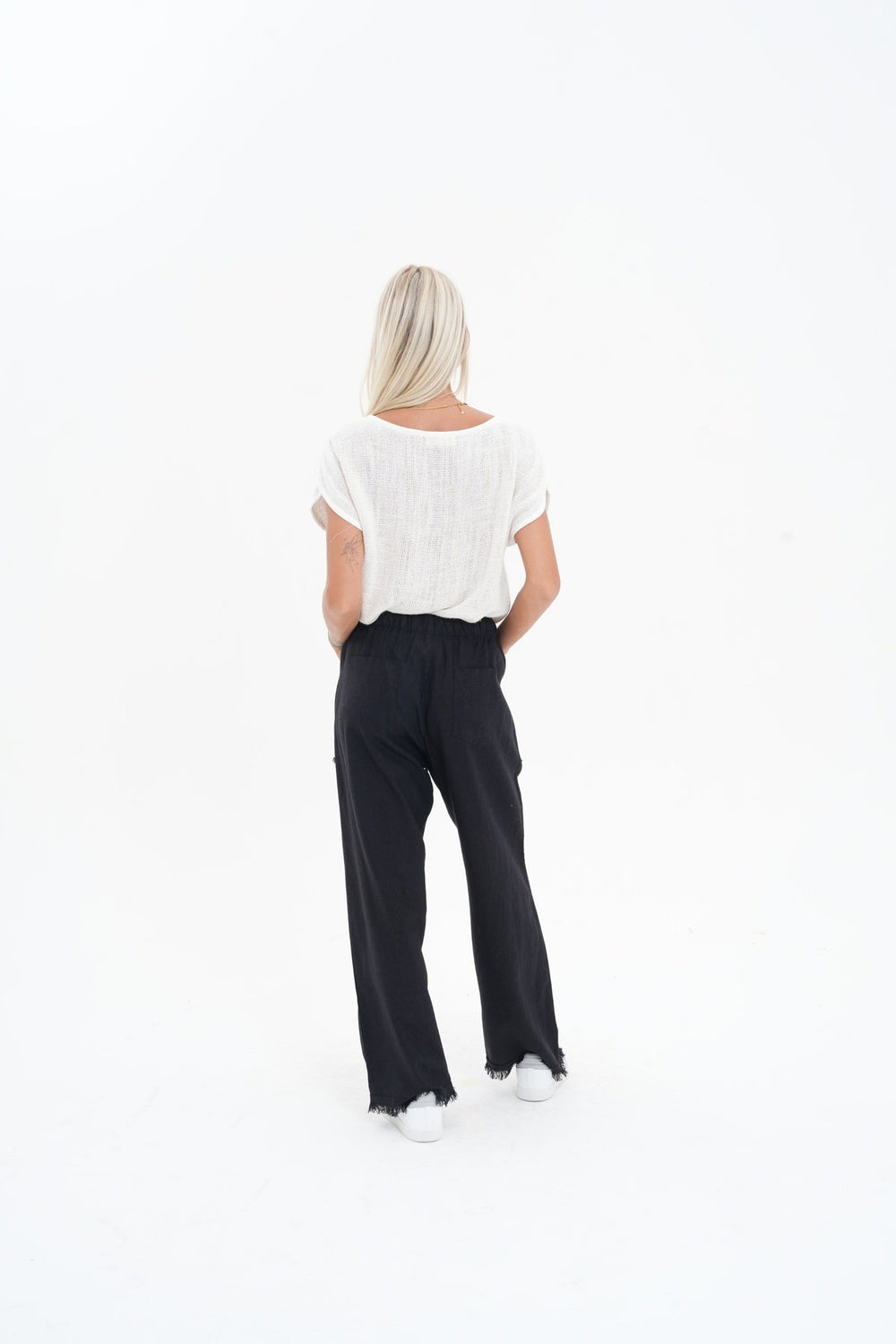Joshua Frayed Linen Pant - Black - CB9 - Pizazz BoutiqueCarbon The Label