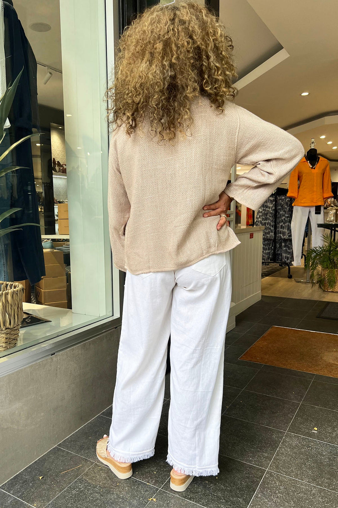 Joshua Frayed Linen Pant - Cream - CB9 - Pizazz BoutiqueCarbon The Label