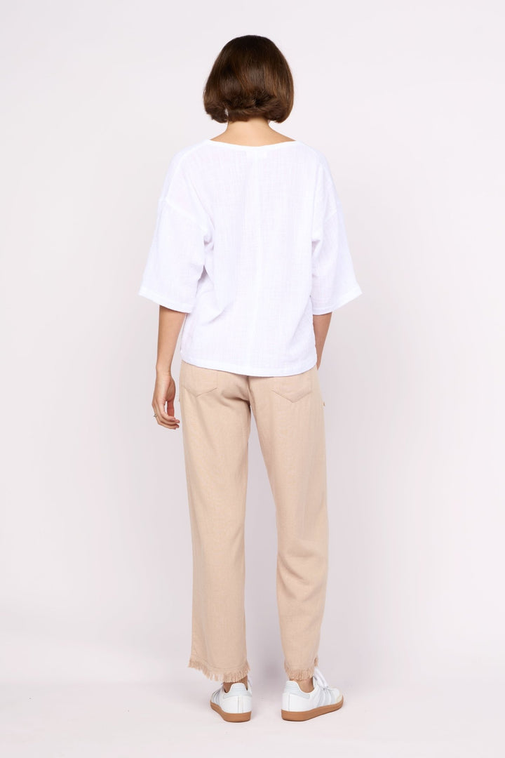 Joshua Frayed Linen Pant - Oatmeal - CB9 - Pizazz BoutiqueCarbon The Label