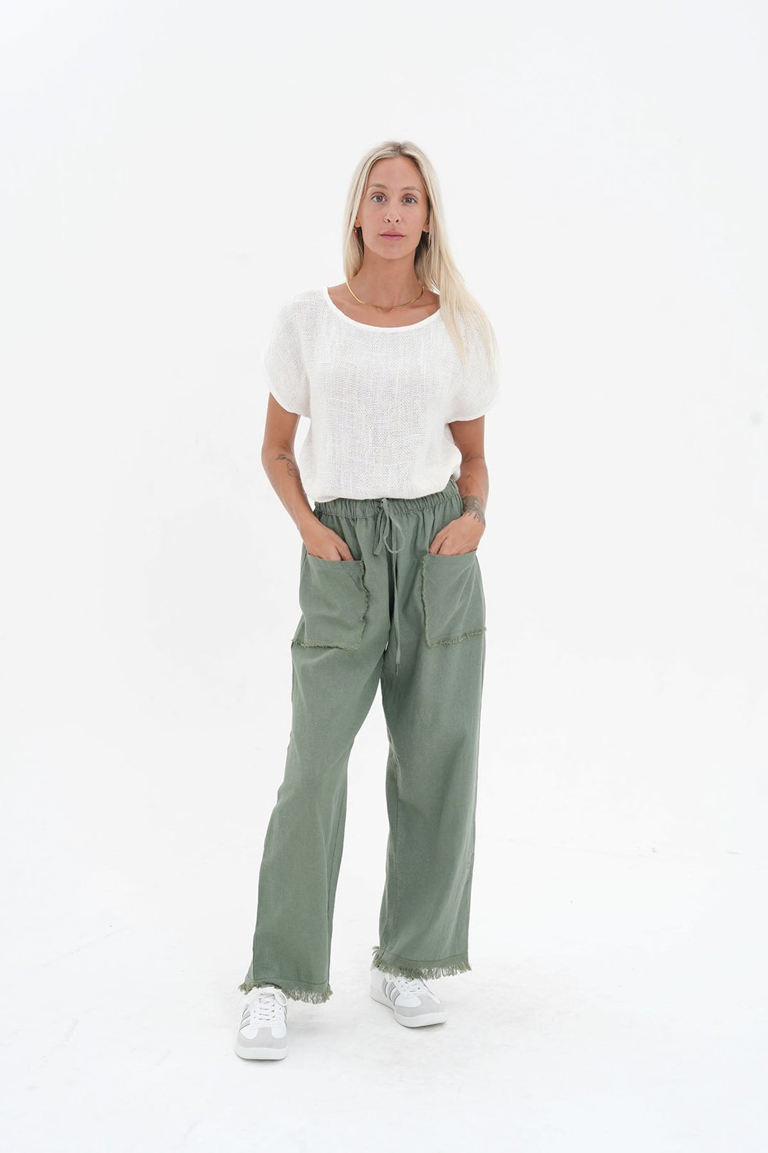 Joshua Frayed Linen Pant - Seafoam - CB9 - Pizazz BoutiqueCarbon The Label