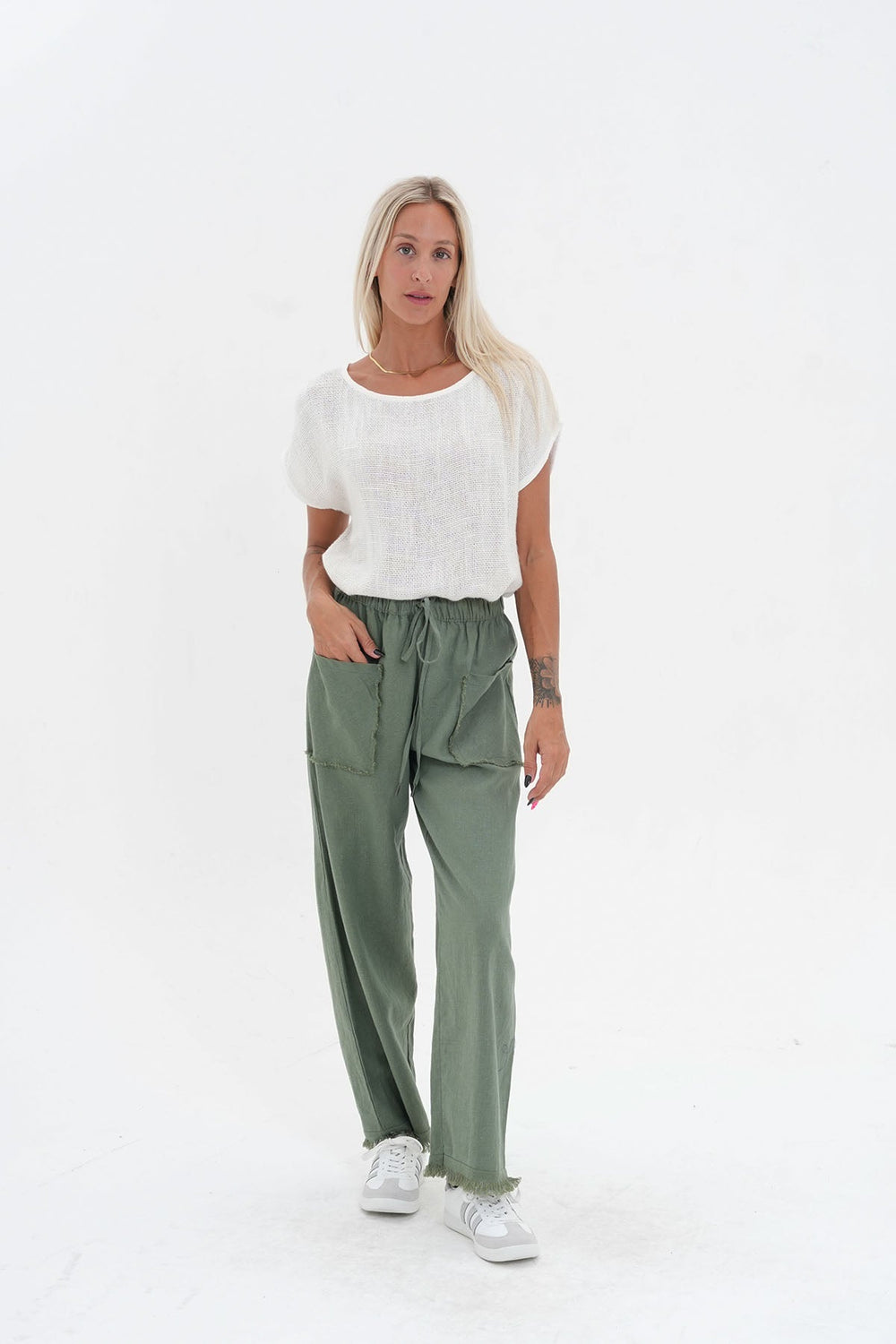 Joshua Frayed Linen Pant - Seafoam - CB9 - Pizazz BoutiqueCarbon The Label