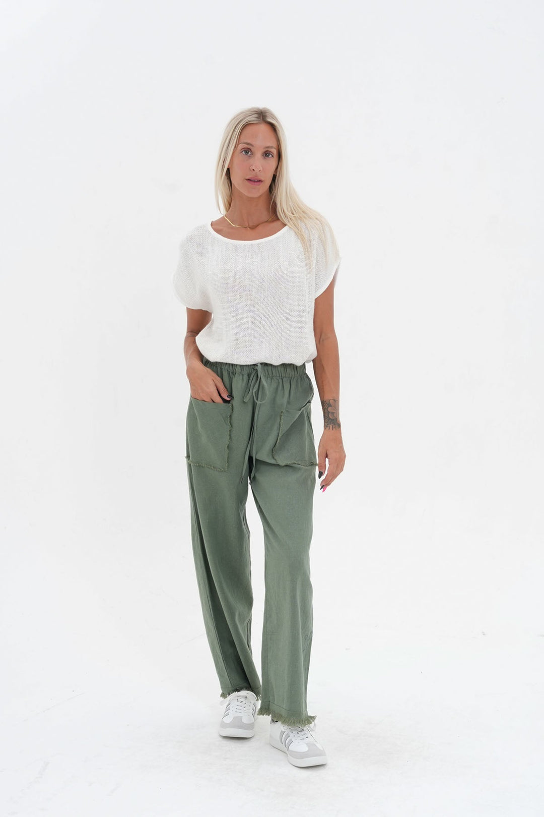 Joshua Frayed Linen Pant - Seafoam - CB9 - Pizazz BoutiqueCarbon The Label