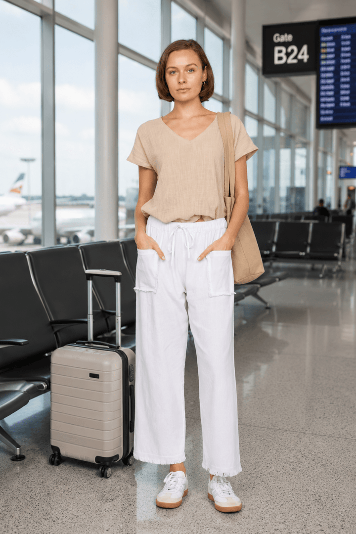 Joshua Frayed Linen Pant - White - CB9 - Pizazz BoutiqueCarbon The Label