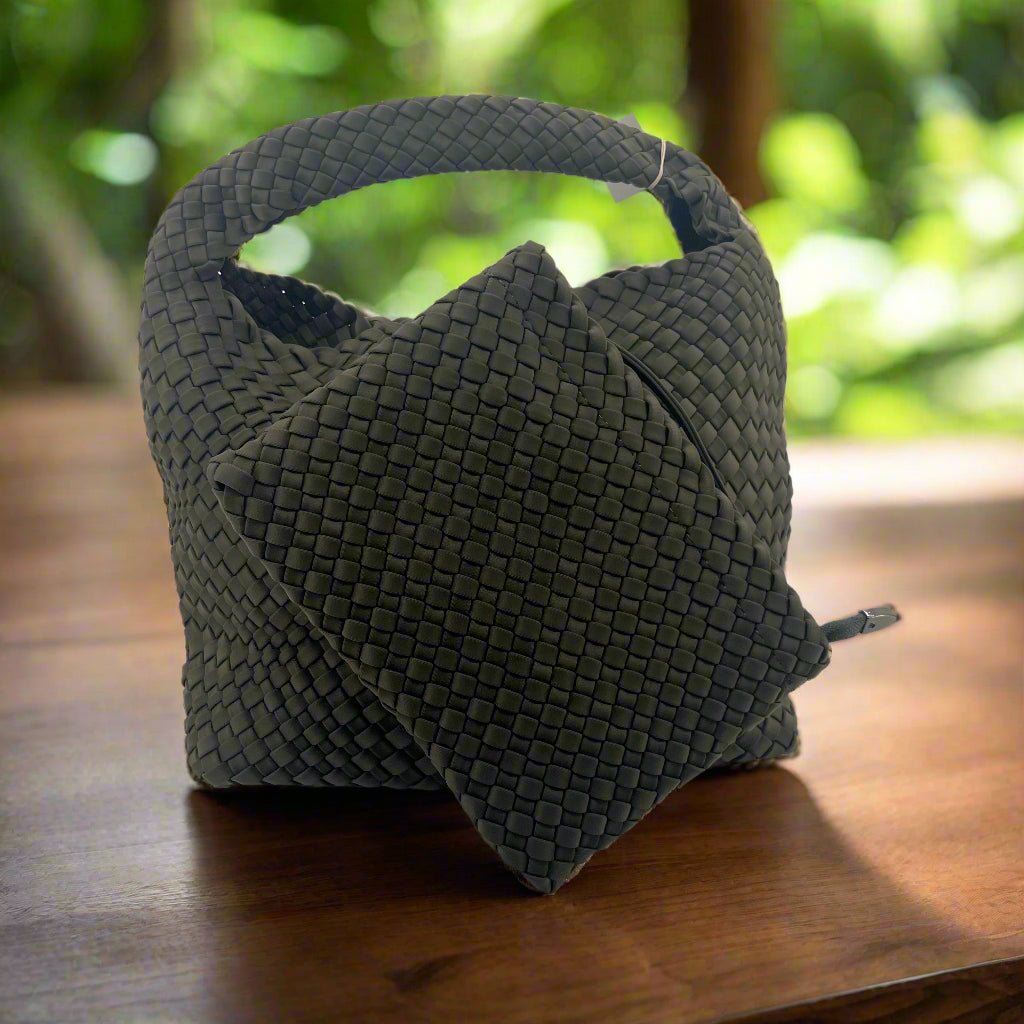 Kaia Neoprene Tote - Olive - AD35 - Pizazz BoutiqueAdorne