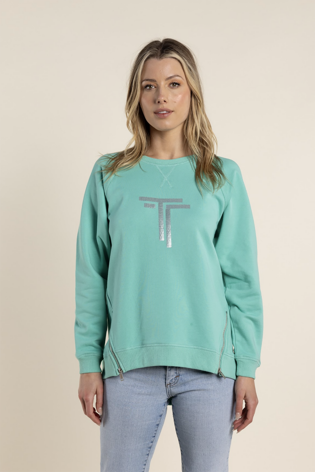 Katarina Zip Sweater - Jade - TT38