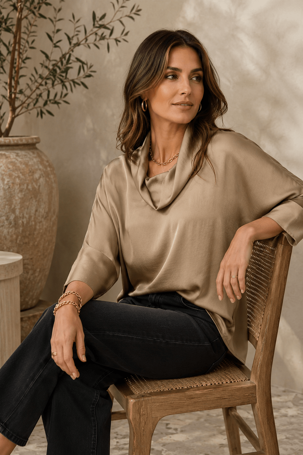 Kelli Cowl Neck Satin Top - JR23 - Pizazz BoutiqueJoseph Ribkoff