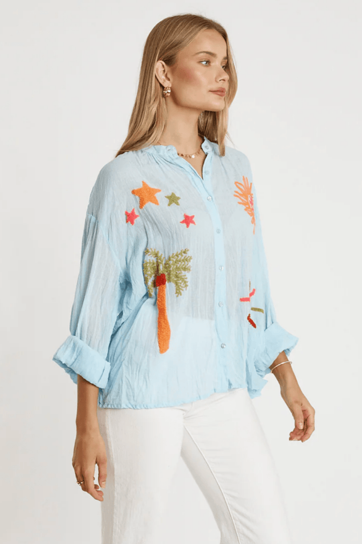 Kenziah Top - Blue - LL47 - Pizazz BoutiqueLula Life