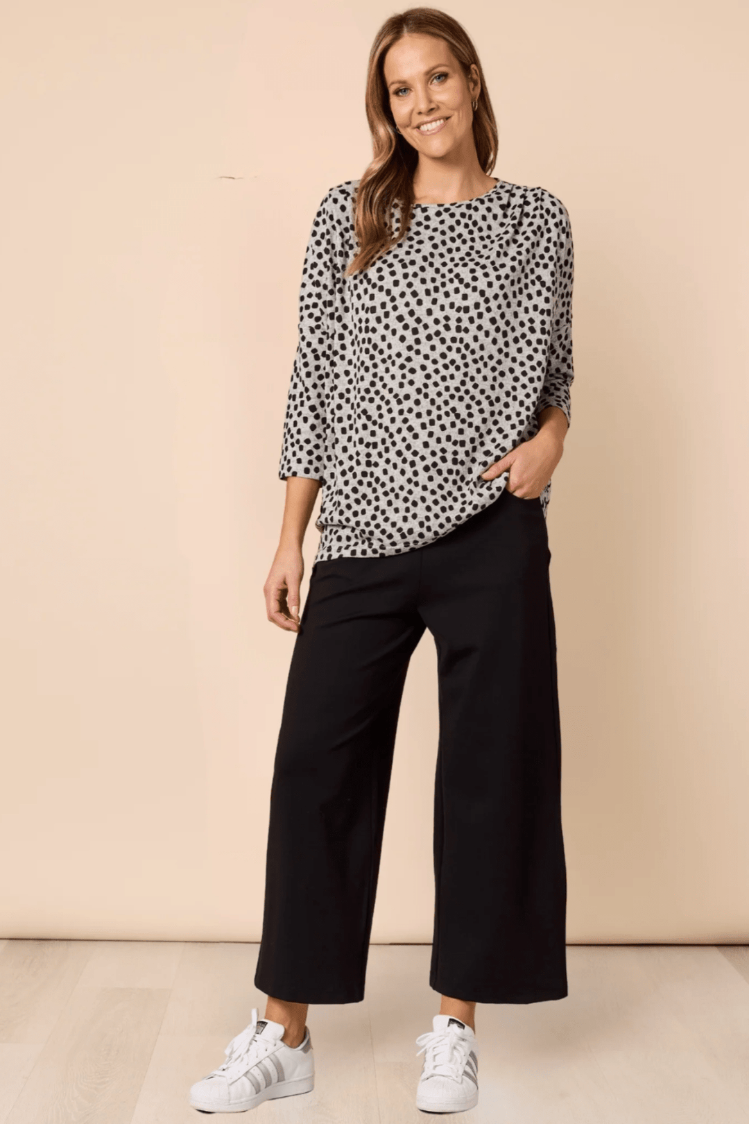 Kimmy Ponti Wide Leg Pant - Black - CL11 - Pizazz BoutiqueClarity