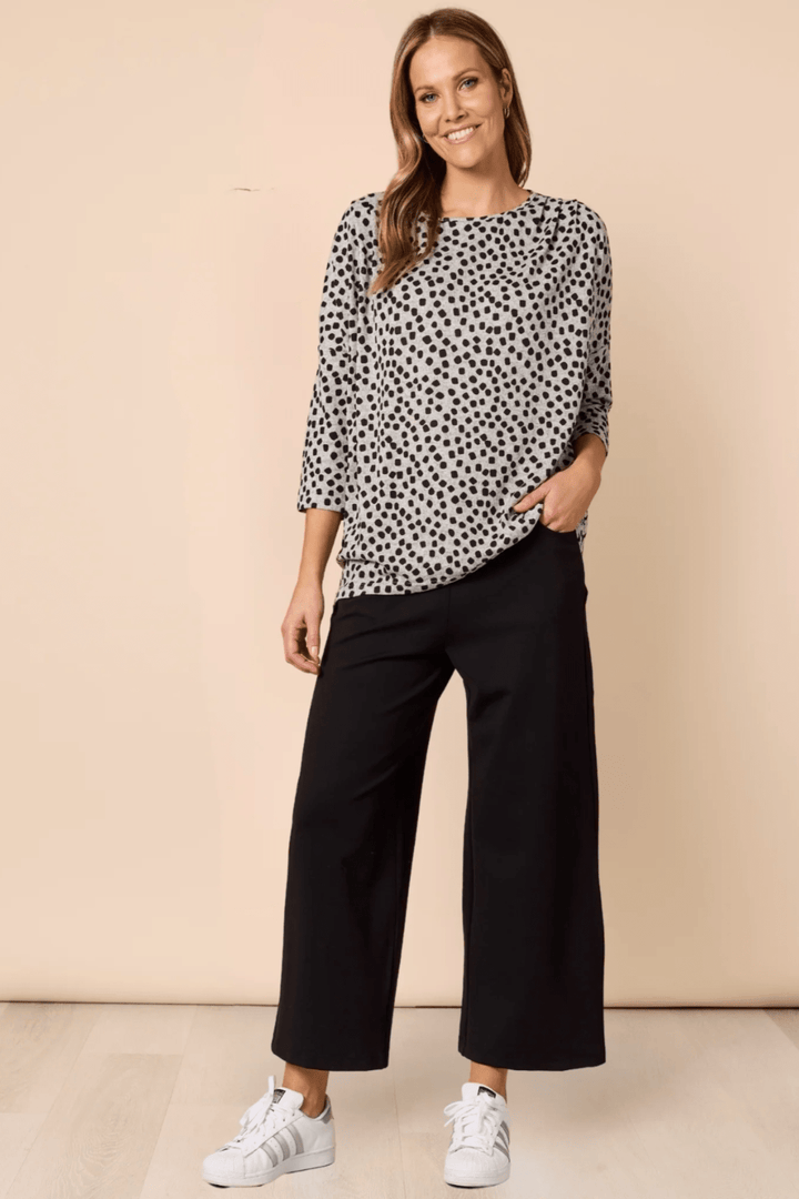 Kimmy Ponti Wide Leg Pant - Black - CL11 - Pizazz BoutiqueClarity
