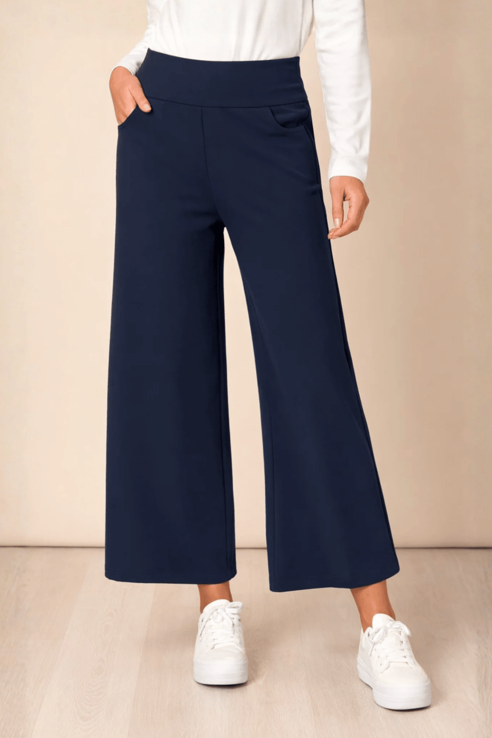 Kimmy Ponti Wide Leg Pant - Navy - CL11 - Pizazz BoutiqueClarity