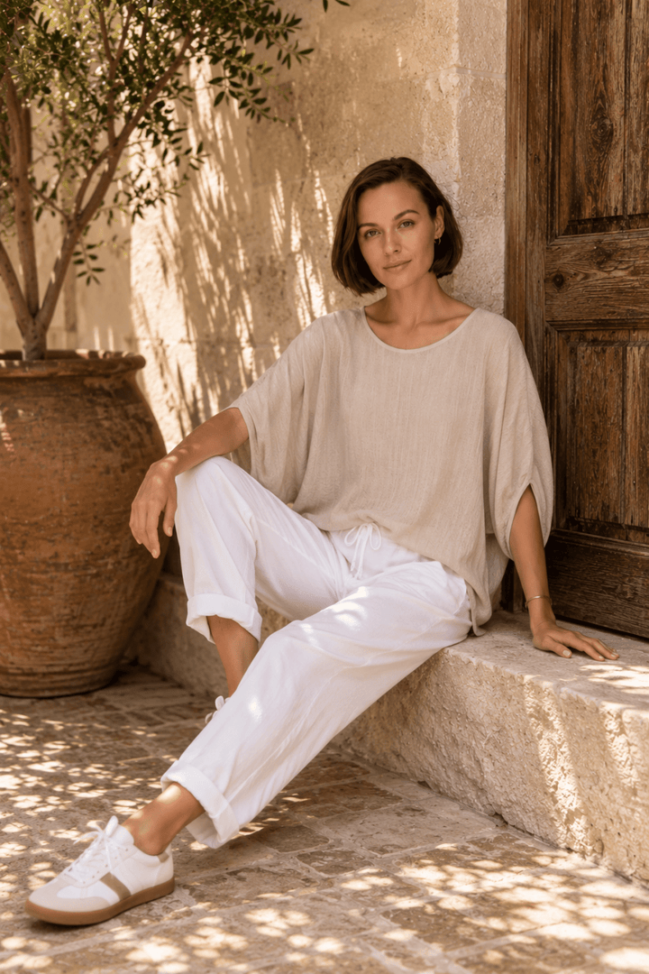 Koa Slouch Top - Beige - CB87 - Pizazz BoutiqueCarbon The Label