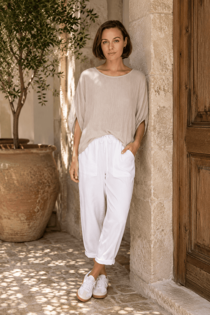 Koa Slouch Top - Beige - CB87 - Pizazz BoutiqueCarbon The Label