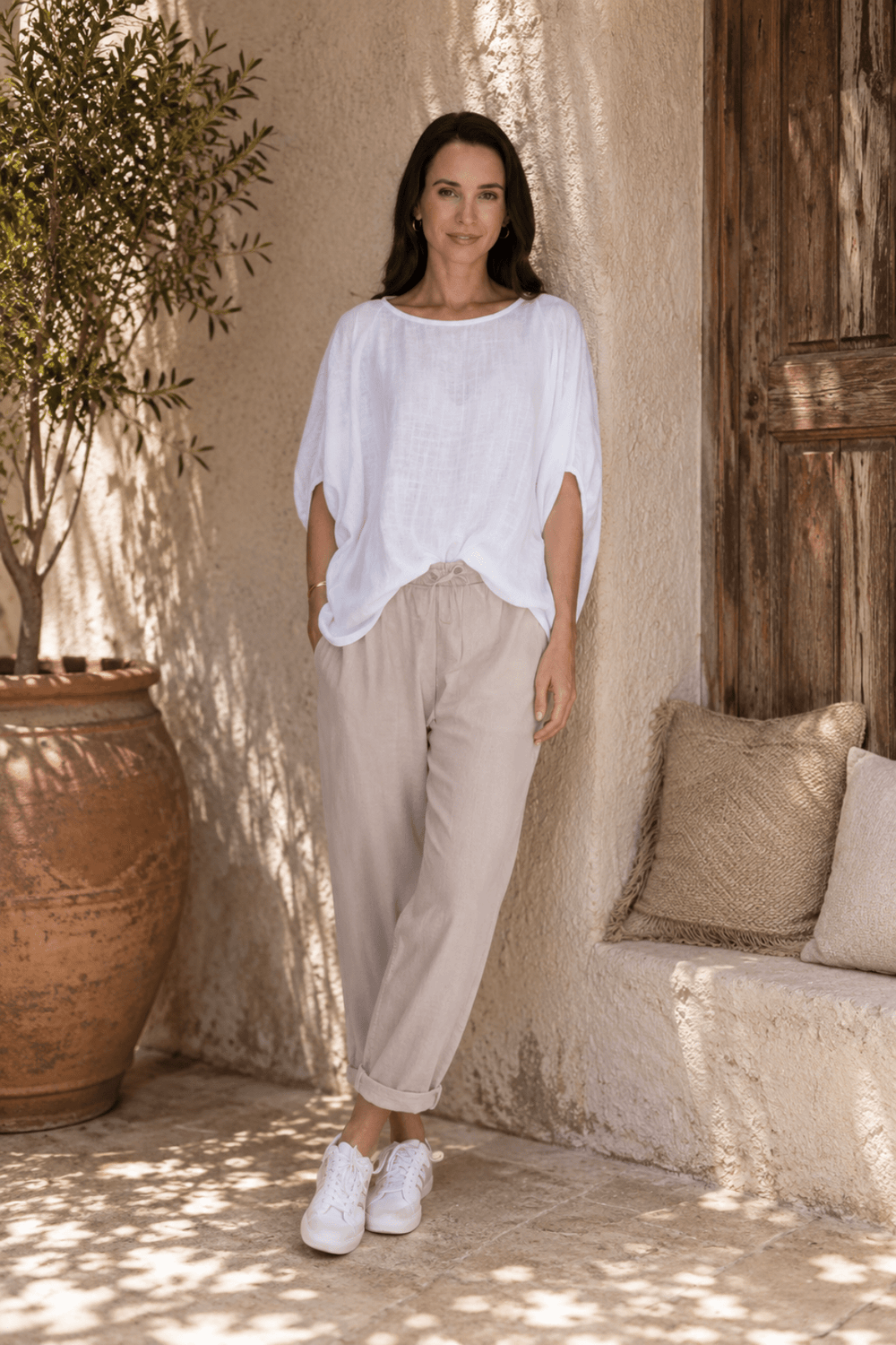 Koa Slouch Top - White - CB87 - Pizazz BoutiqueCarbon The Label