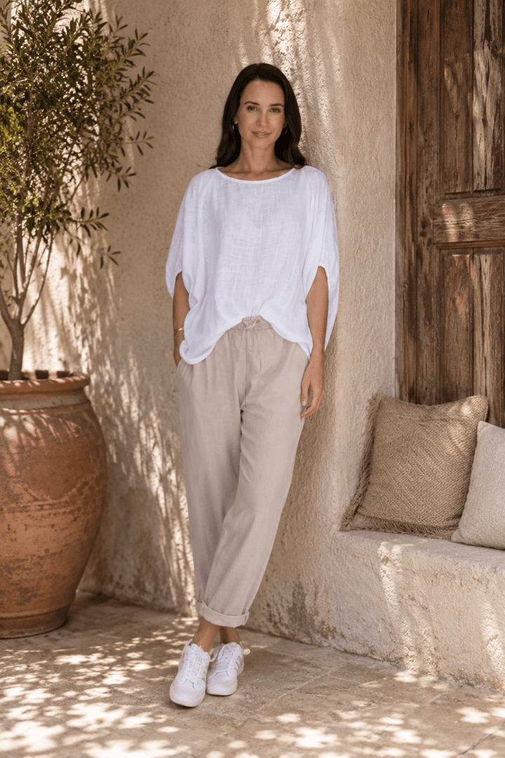 Koa Slouch Top - White - CB87 - Pizazz BoutiqueCarbon The Label
