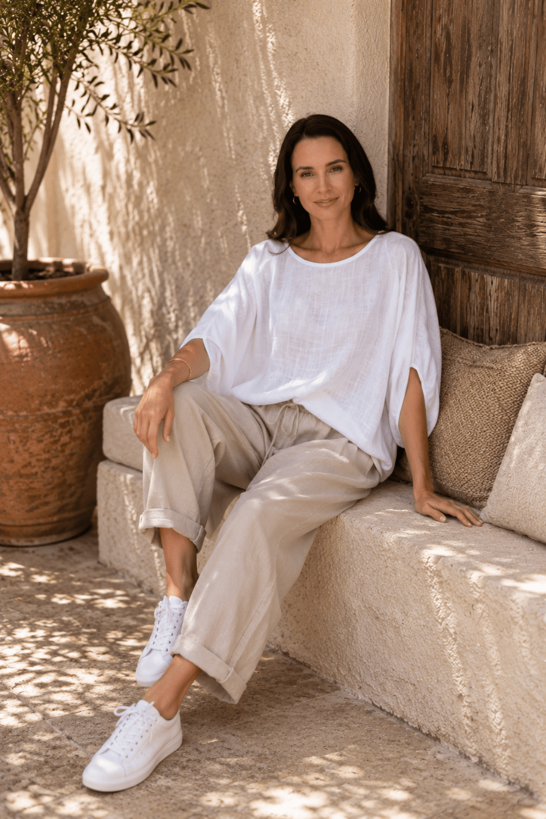 Koa Slouch Top - White - CB87 - Pizazz BoutiqueCarbon The Label