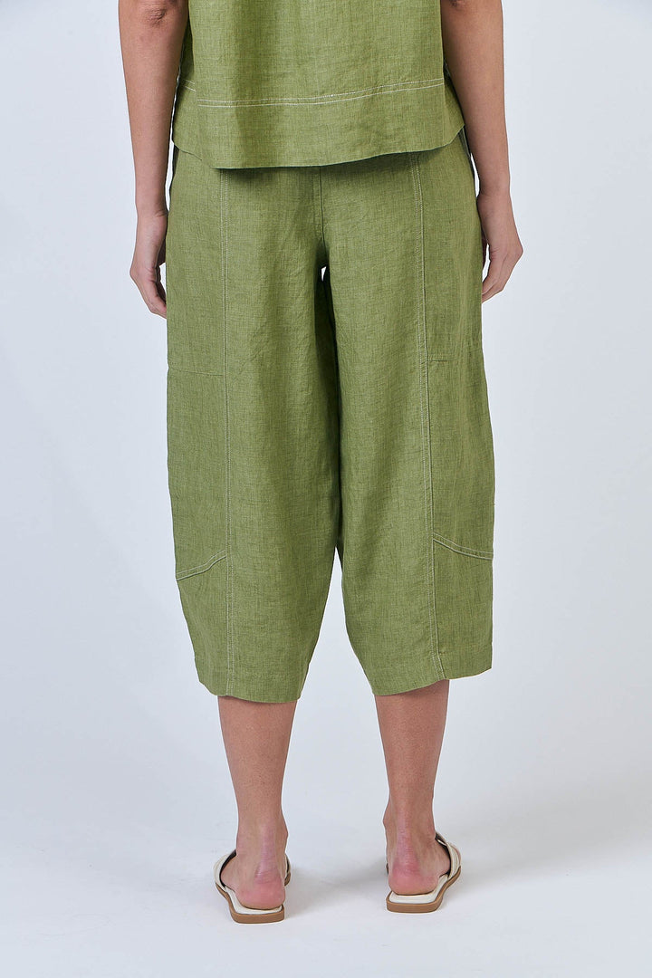 Kyleigh Crop Linen Pant - Moss - OJ32 - Pizazz BoutiqueNaturals By O & J